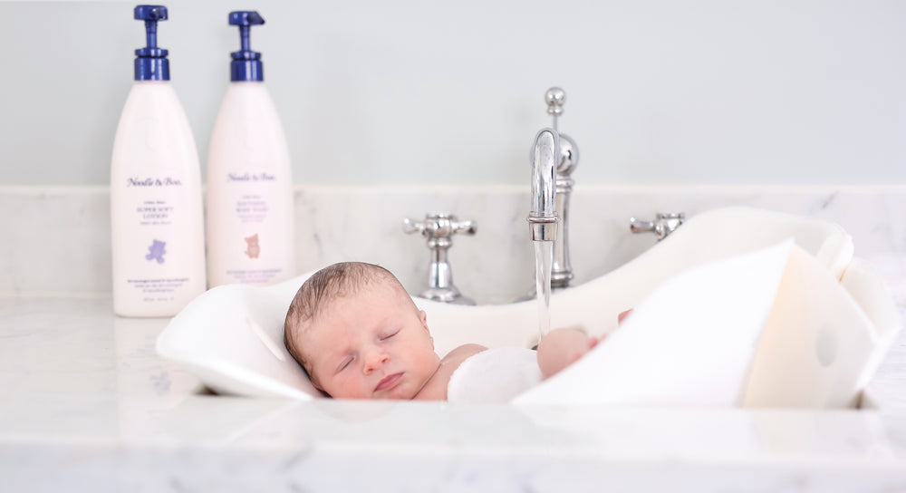 Newborn bath time 
