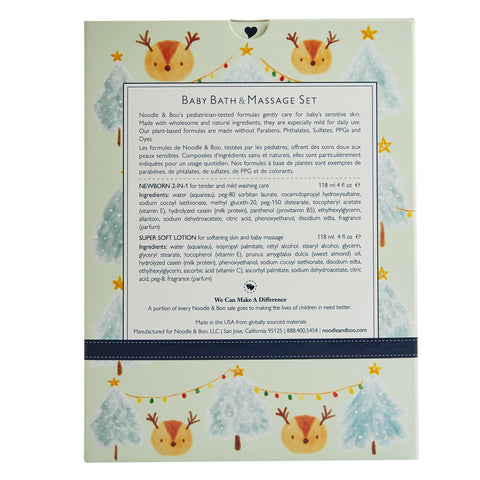 Back side image of Baby Bath & Massage Holiday Gift Set